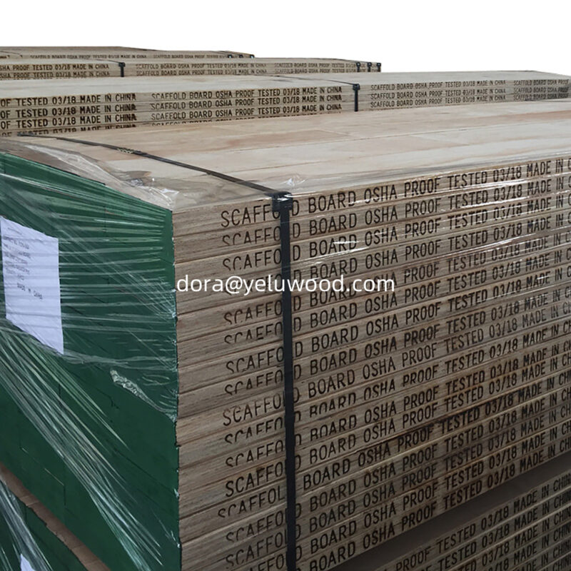 China-Made Pine LVL Scaffold Board, H20 Waterproof Coating, Outdoor Structural Use